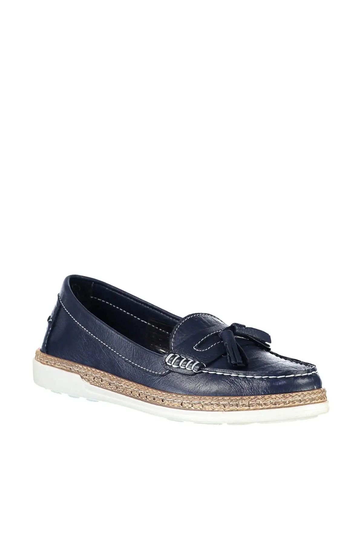 Женская Классическая обувь из натуральной кожи с жемчугом цвет темно синий