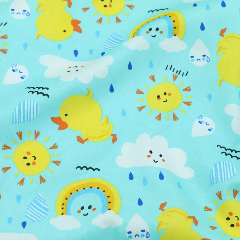 Новое поступление светильник зеленый хлопок твил ткань с изображением утки