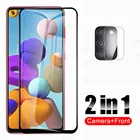 Закаленное стекло для камеры 2 в 1, Защитная пленка для экрана Samsung Galaxy A21S, A51, A71, A31, A11, A21, A 21S, 51, 71, 31, 11