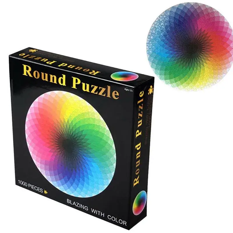 

Rainbow Puzzles 1000 Pieces Round Gradient Rainbow Jigsaw Puzzles Gift Toys Paper Educational Toy Puzzles And For Adults Ji Z9J6