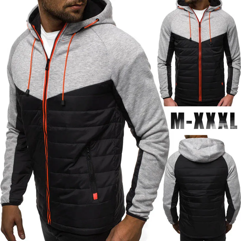 

Мужская толстовка размера плюс 3XL, новинка 2020, повседневные толстовки на молнии, свитшот, мужской облегающий кардиган составного кроя с длин...