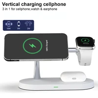 15w fast magnetic wireless charger stand for iphone 13 12 pro apple watch with touch light charging dock station for airpods