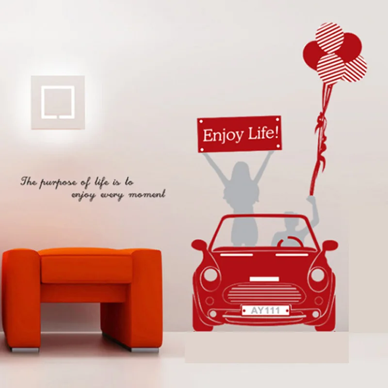 

Cartoon Style Enjoy Life Wall Stickers Self Adhesive Art Wallpaper for Bedroom Decal Creative Stickers