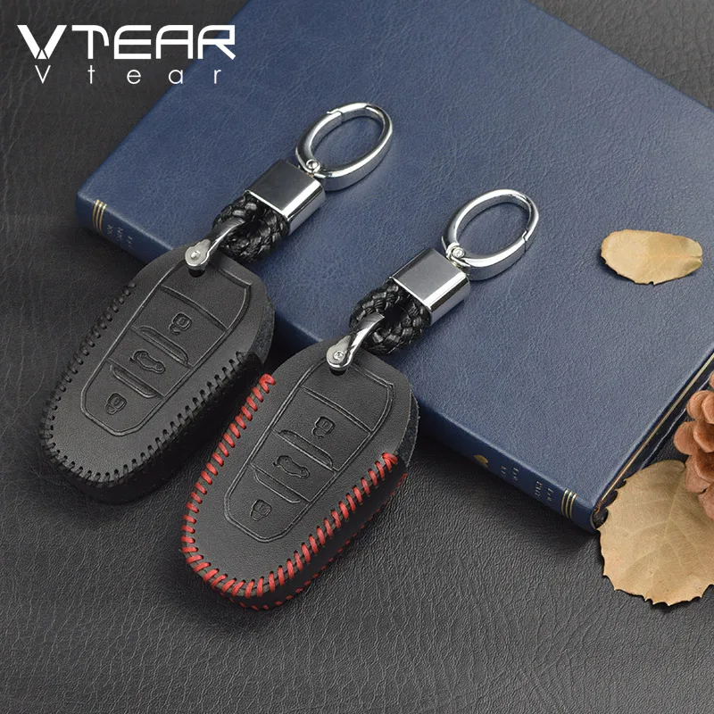 Чехол для ключей автомобиля Vtear из натуральной кожи peugeot пежо 3008 3008GT 5008 аксессуары