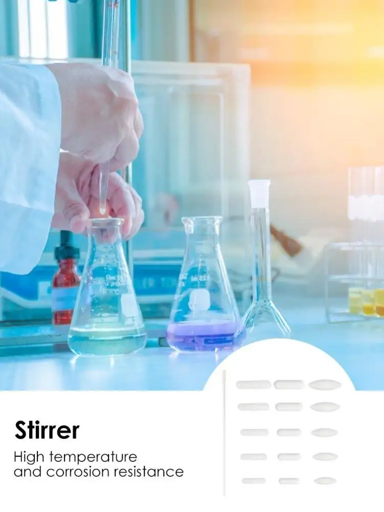 

PTFE Magnetic Mixer Stir Bar Laboratory Stir Rod Magnetic Stirrer White Color, Stir Rod Magnetic Stir Plate Bar Stir Plate