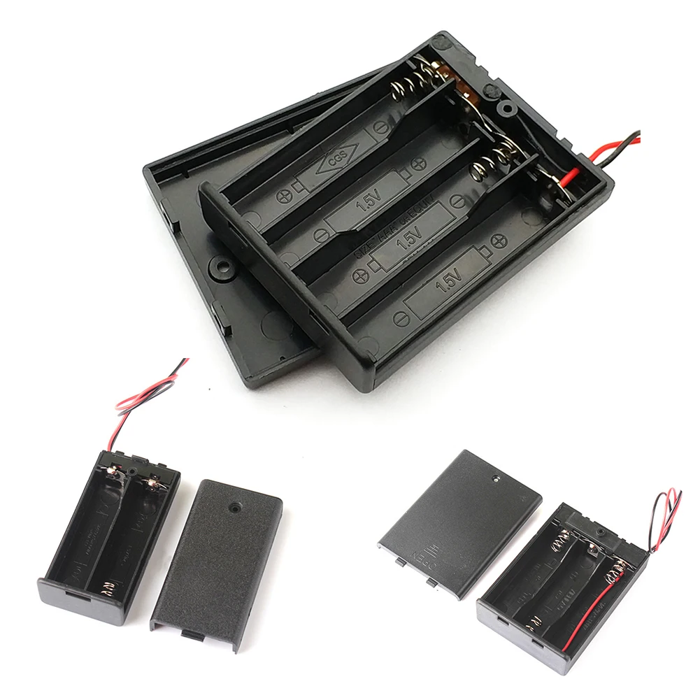 1 шт. AA Батарея держатель Чехол Коробка с проводами включения/выключения крышка 2 3