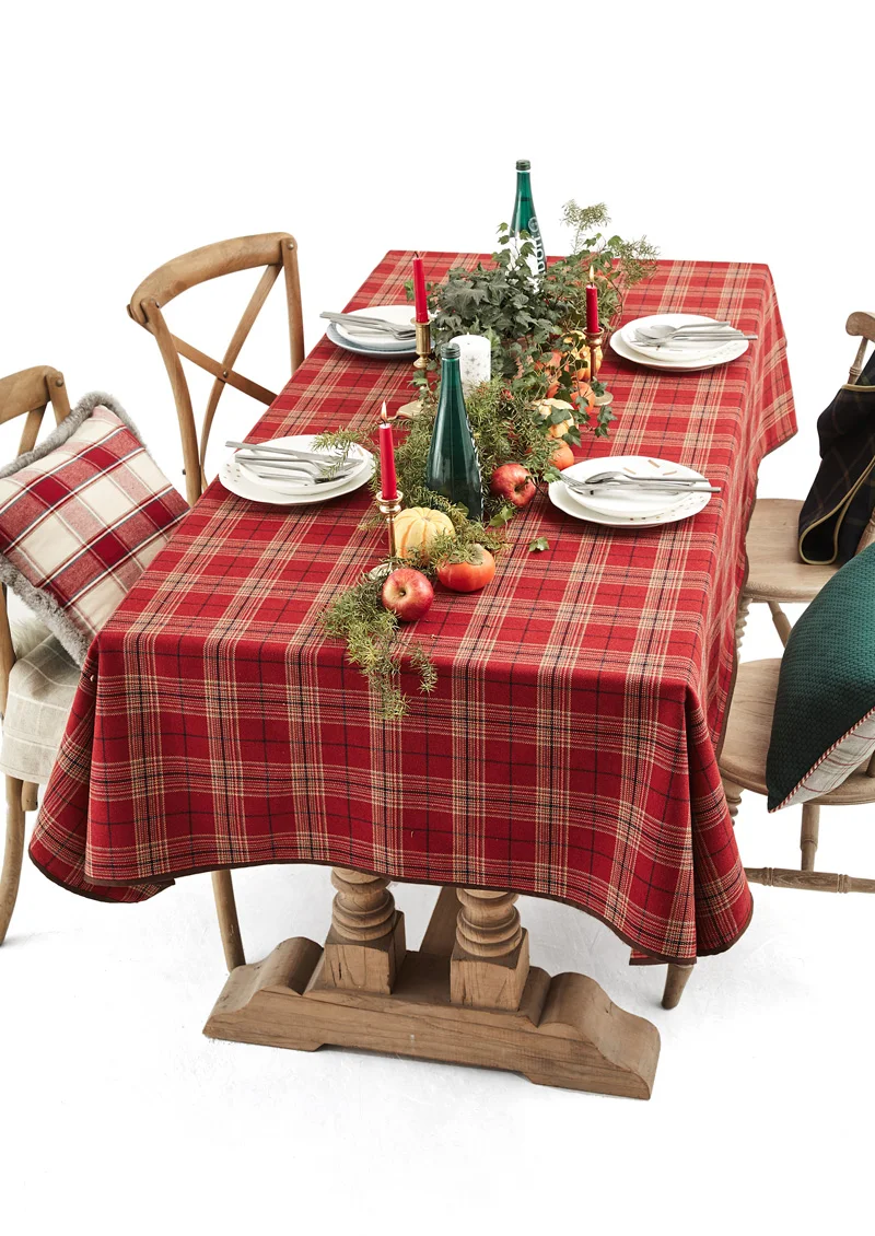 Рождественский Декор украшения для дома шотландский плед буйвола Свадебная