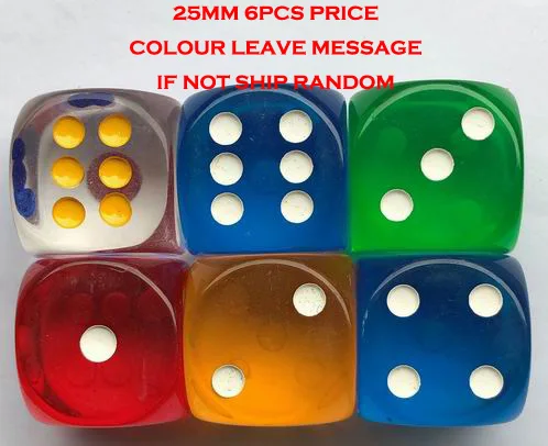 6 шт. 25 мм Пустые игральные кости безболезненные простые гравюры DIY покер азартные