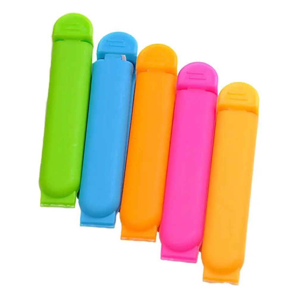 

10 шт. случайных цветов, Портативный Новый Кухонный зажим для хранения пищи, закусок, герметичные пакеты, зажимы, зажимы, пластиковые инструм...