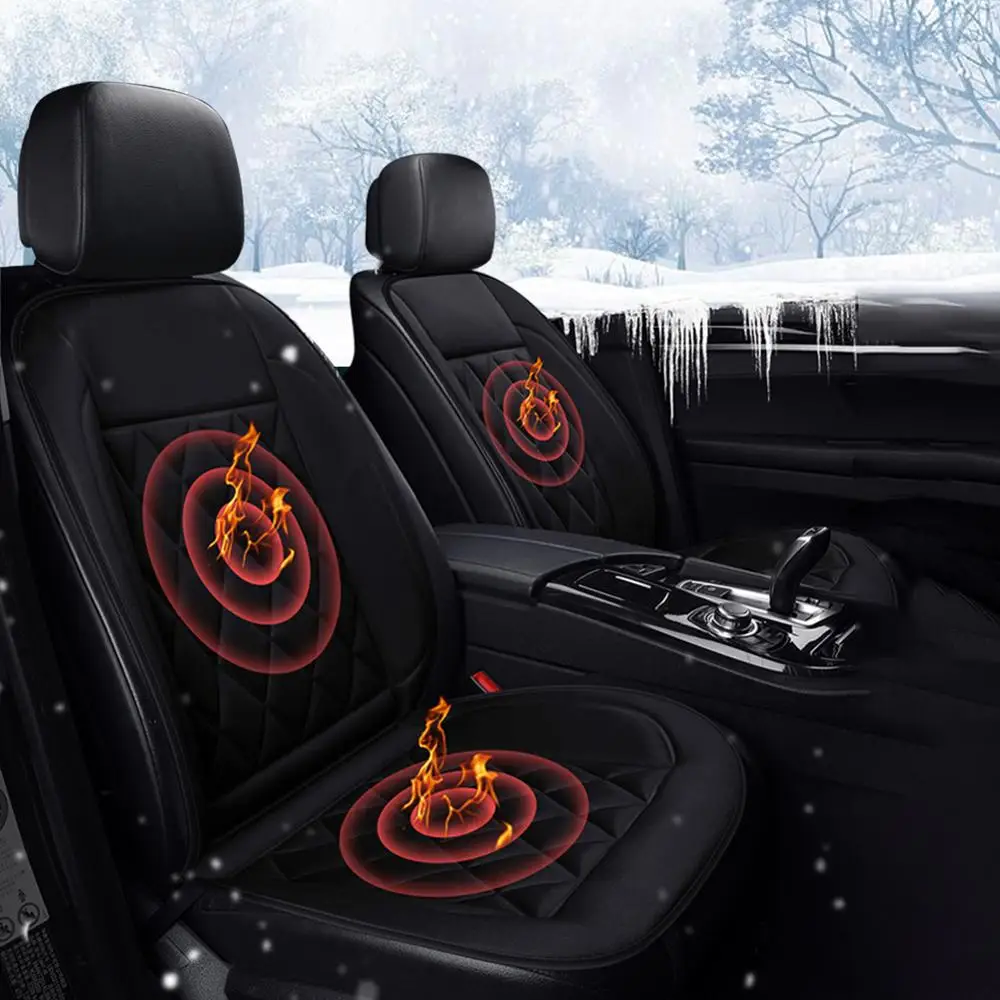 2 шт. 12 В авто Подогрев сиденья Крышка для полного спинки и Удобная Черная мягкая