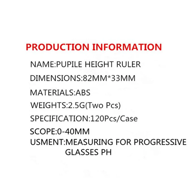 10 шт. практичная линейка высоты зрачка для прогрессивного/многофокусного