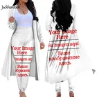 Женский офисный костюм Jackherelook, комплект из 2 предметов, длинные брюки и топ с принтом на заказ, весна-осень