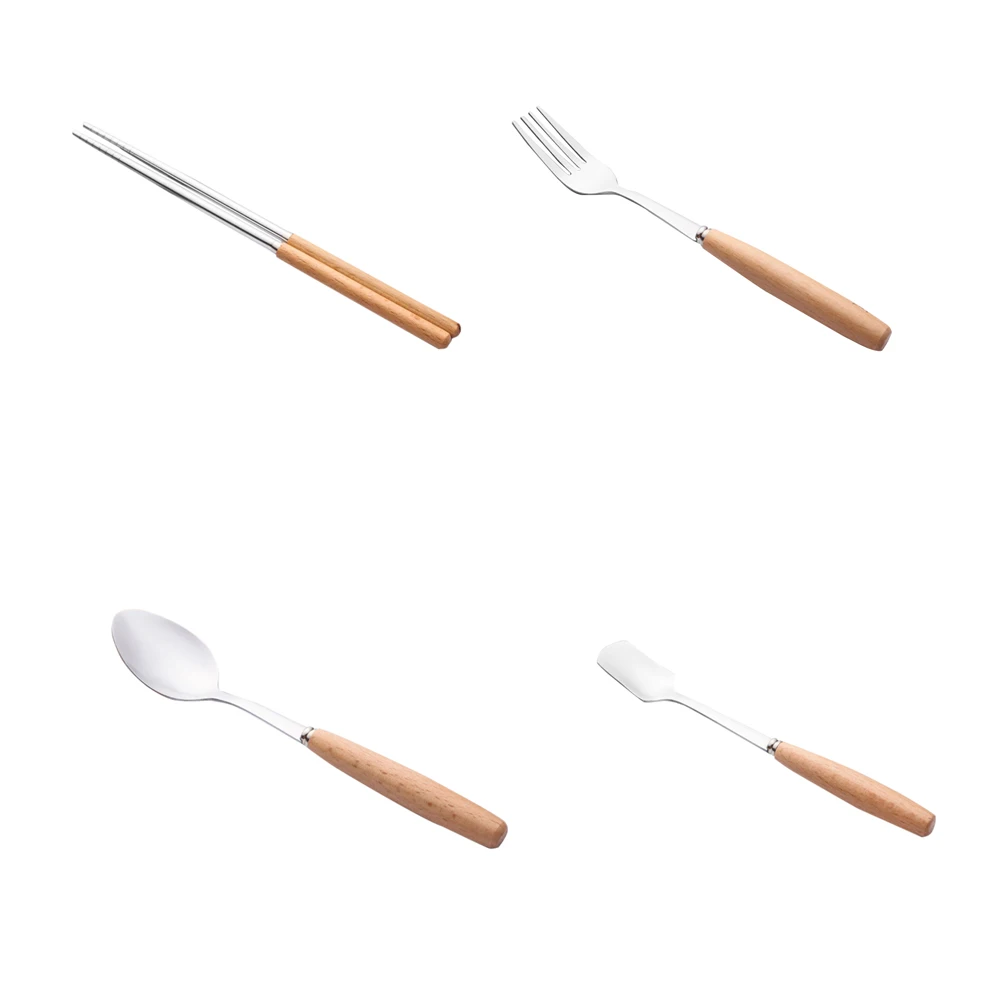 2019 новые полезные Портативный древесины обед Посуда Столовые приборы