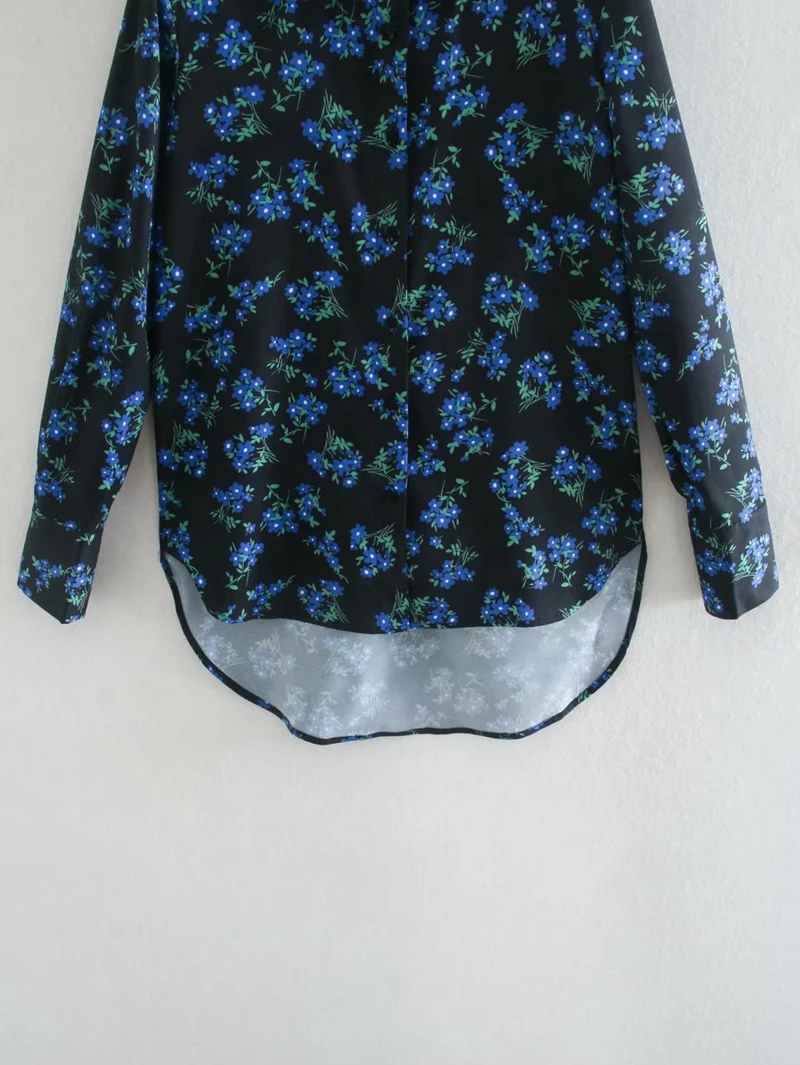 

Fashion Floral Long Sleeve Blouse Women Single Breasted Casual Loose Vintage Printed Shirts Ladies Spring Tops NX9884