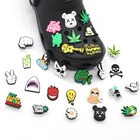 Лидер продаж, 1 шт., Мультяшные подвески для обуви из ПВХ в виде спины, забавные аксессуары для обуви в виде листьев, подходят для кроксов, украшения унисекс, подарки на Рождество, jibz