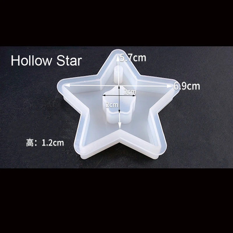hollow star В форме сердца шестигранник изюминка волнистые овальные Expoxy смолы ювелирные изделия формы для изготовления ювелирных изделий кулон инструменты - Цвет: hollow star