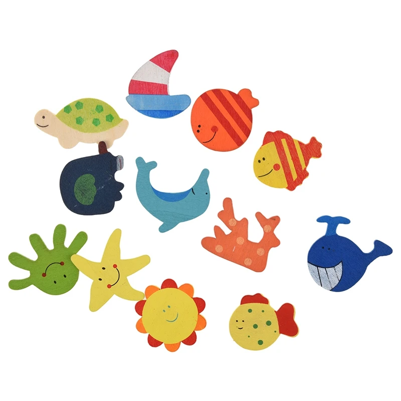 48 цветных деревянных магнитов для рисования аниме детей. | Дом и сад