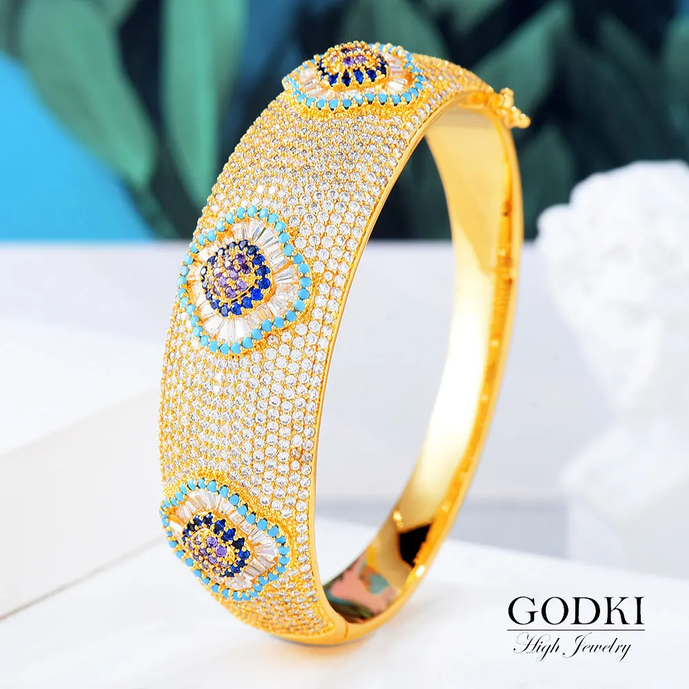 GODKI Роскошные AAA кубического циркония браслеты винтажные индийские богемные