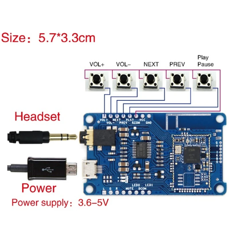CSR8675 Bluetooth V5.0 декодер плата PCM5102A низкая мощность APTX/APTXLL/APTXHD без потерь I2S |