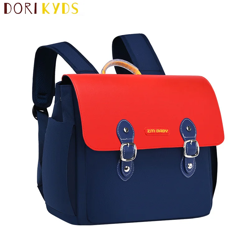 DORIKYDS Fashion Childrens Backpack Square Shape Large Capacity Schoolbag PU Leather Waterproof Mochila Infantil for Kids