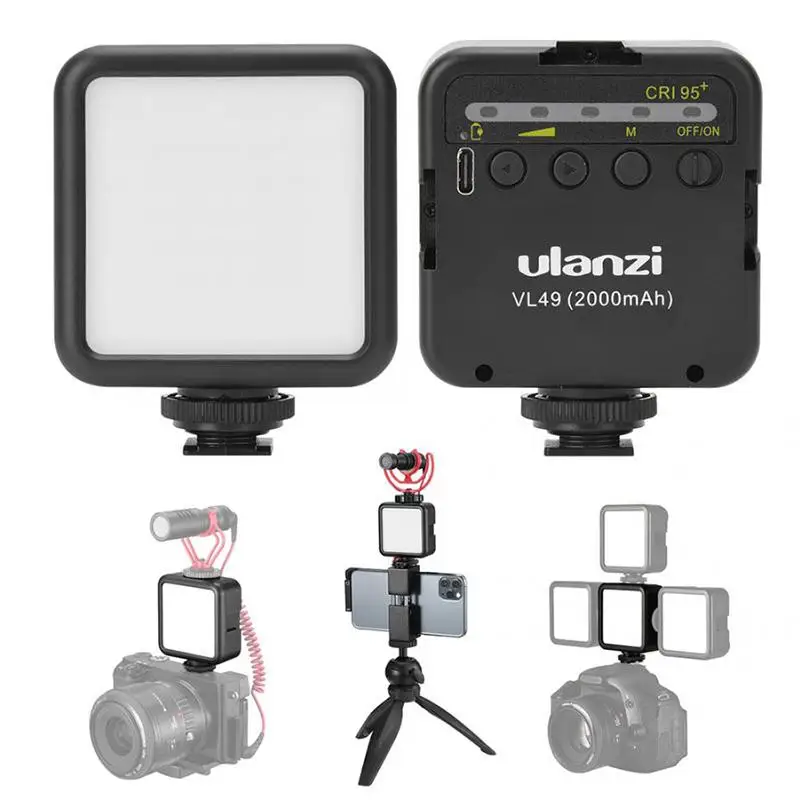 

Ulanzi VL49 6W Mini LED Video Office Light 2000mAh 5500K Zoom Lighting Photographic Lighting U Bright Vlog Fill Light