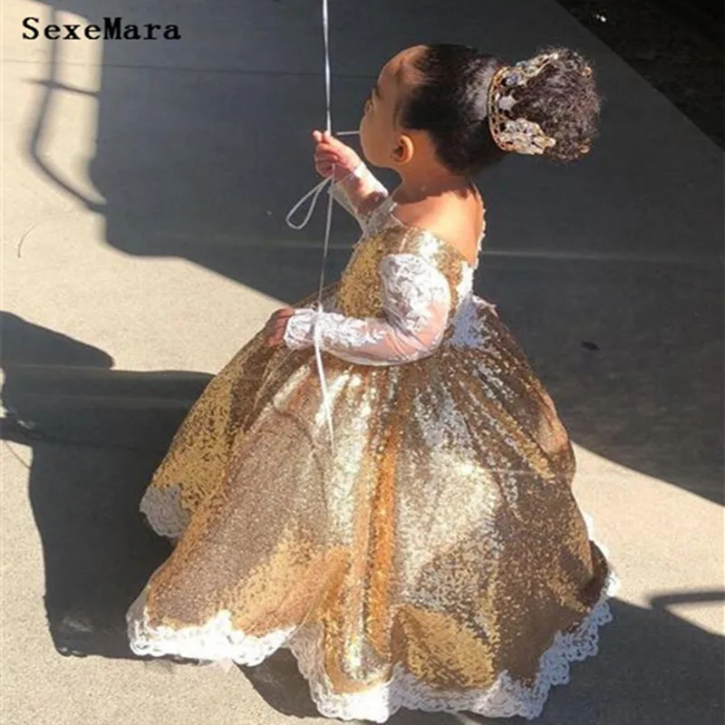 Новые платья на 1-й день рождения для маленьких девочек бальное платье детское