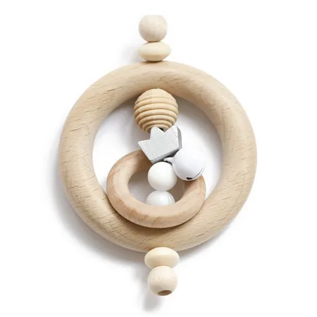 Crown Rattle Давайте сделаем детский прорезыватель, 1 шт., животный, вязанный крючком, деревянная погремушка, Пищевой Деревянный прорезыватель, детские товары, сделай сам, игрушки для прорезывания зубов - Цвет: Crown Rattle