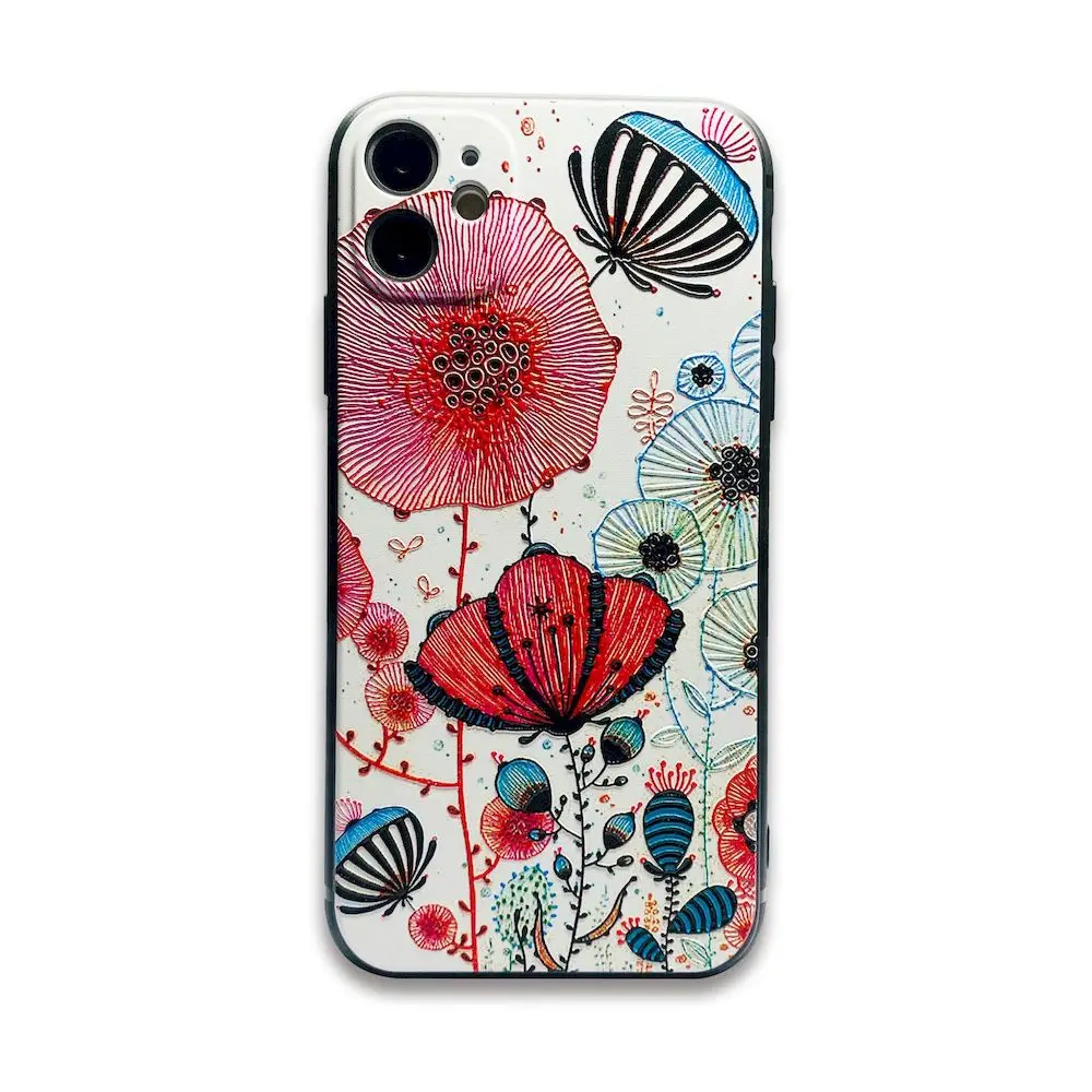 

Fashion Relief Soft Shell Phone Case For iPhone 11 12 Pro Max mini 7 8 6 6S Plus XR X XS MAX Shockproof Smartphone Case Cover