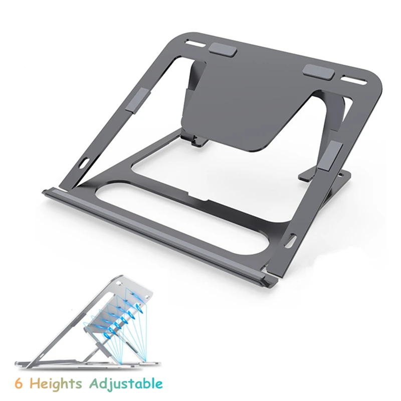 Подставка для ноутбука алюминиевая 6 высот Регулируемая вентилируемая поддержка