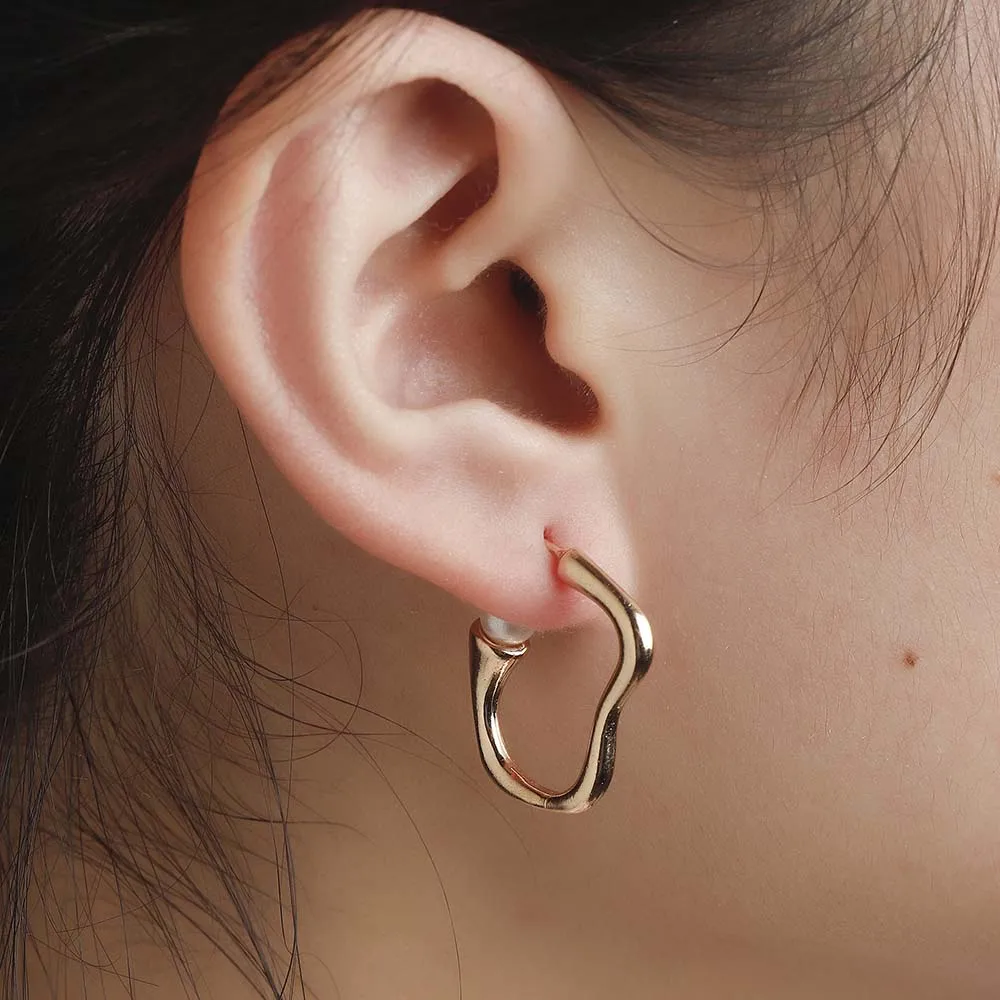 Женские серьги Крючки с искусственным жемчугом в стиле панк готика медные