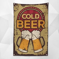 cheers beers nostalgic retro hanging cloth wall chart vintage beer day poster wallpaper banner flag for beerfest parties decor
