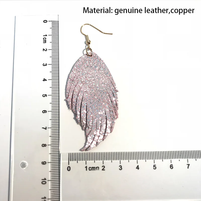 M & G модные блестящие серьги подвески из натуральной кожи с перьями элегантные