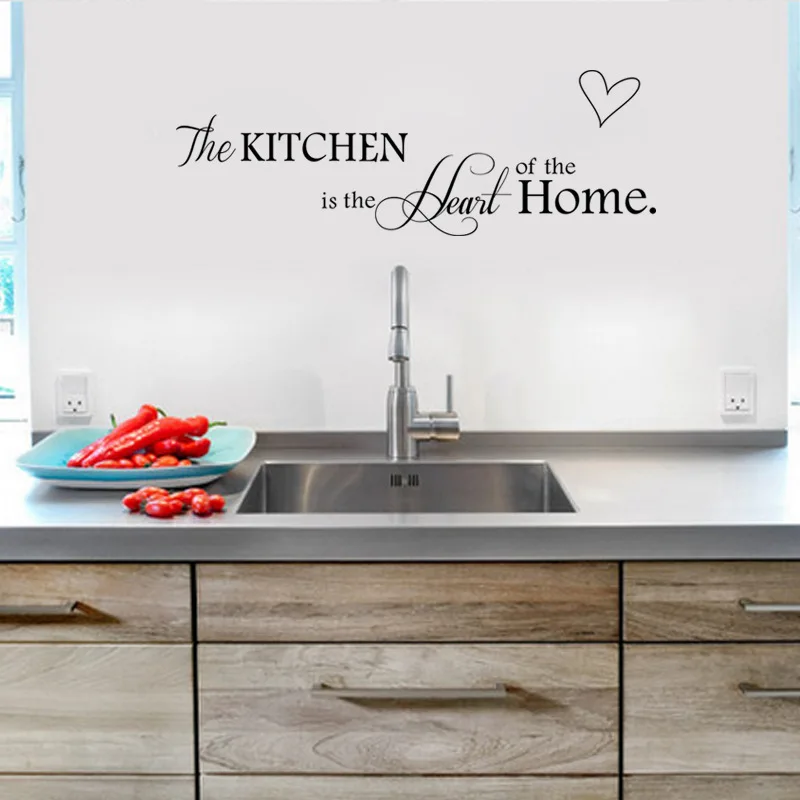 The kitchen is the heart of home Sticker Letter Pattern Removable PVC Wall DIY WordArt Complements Home Furnishing | Дом и сад