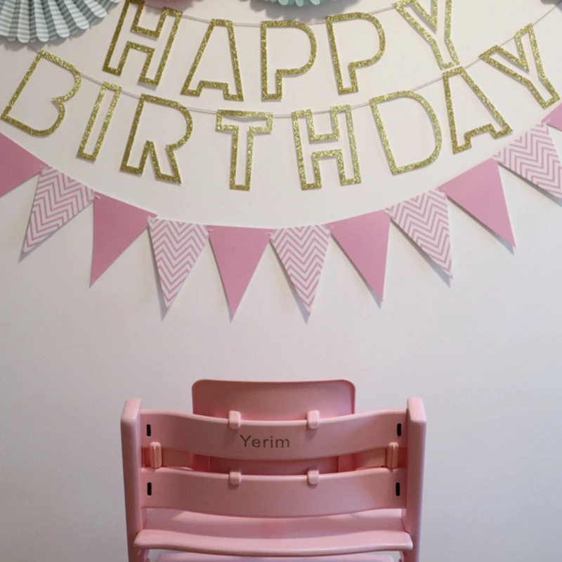 3 м 12 флаг золотой розовый бумажная доска гирлянда баннер для детского душа день