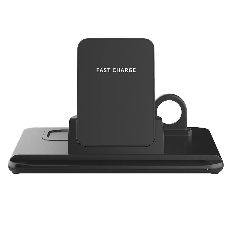 

5 в 1 Беспроводное зарядное устройство Qi 15 Вт подставка для быстрой зарядки для iPhone 12 11 X XS XR XS Max 8 для Apple Watch 6 5 4 3 2