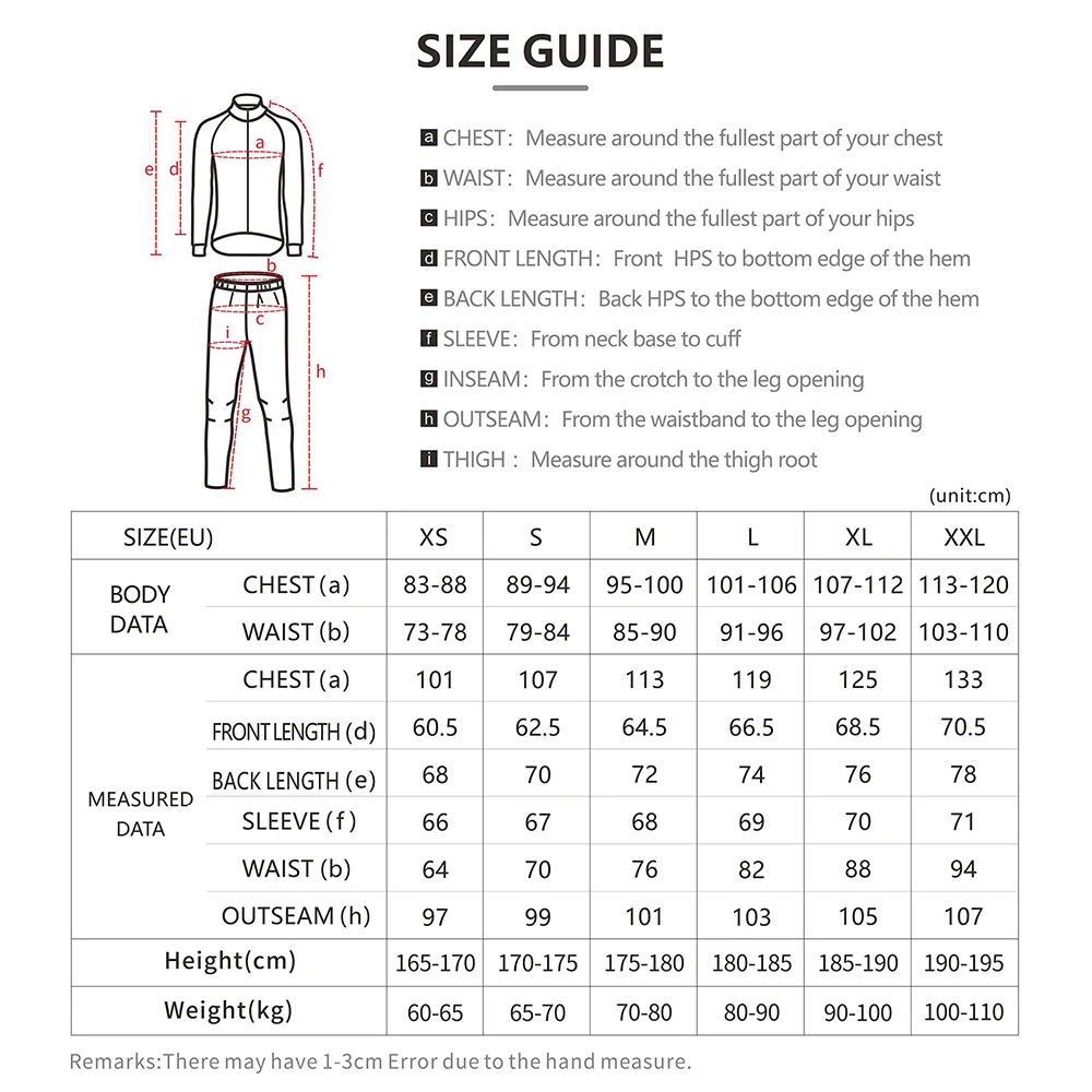 Комплект одежды для велоспорта Lixada мужской зимний ветрозащитный с длинным