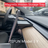 for tesla model 3 y screen rear storage box magnetic hidden srorage tray tissue box accessories