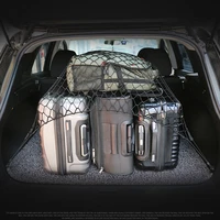car trunk net elastic luggage net storage bag nylon stretchable net with four hooks for ssangyong actyon turismo rodius rexton