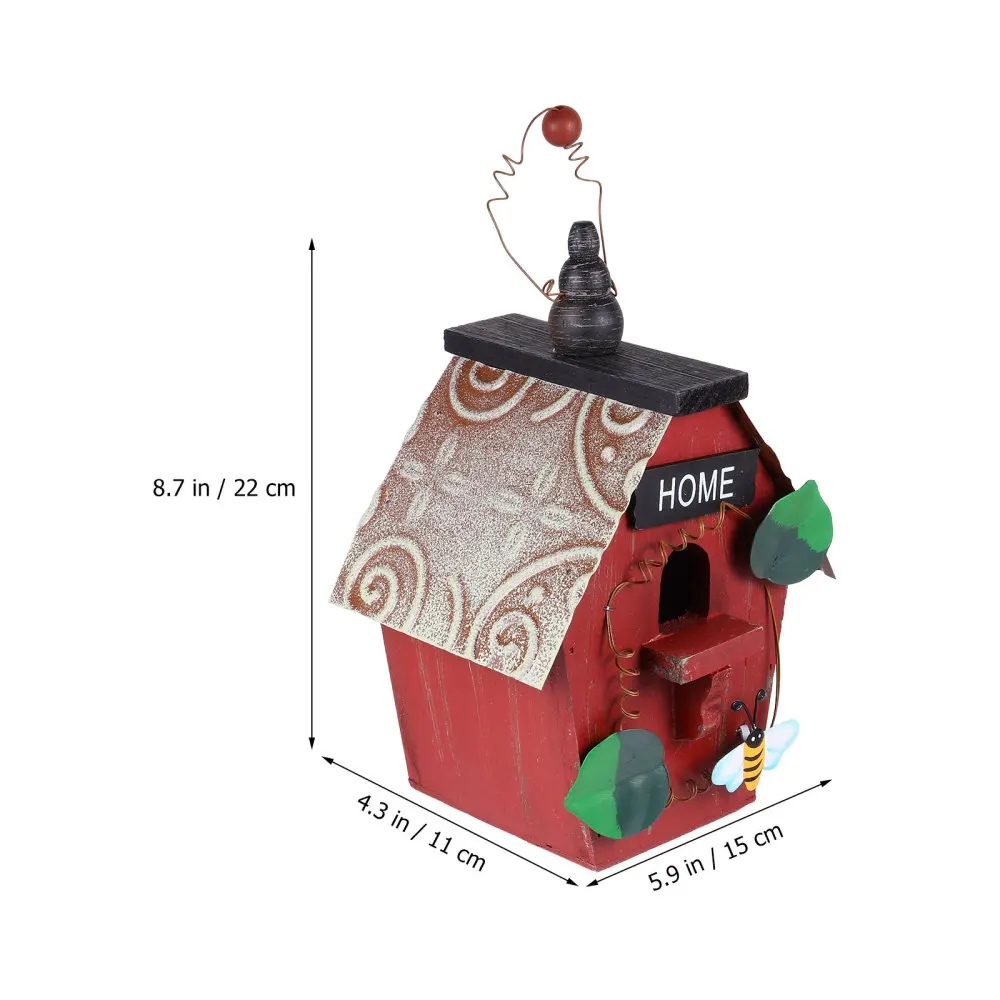 

Garden Wooden Bird House Pendant Outdoor Decoration Wooden House Hanging Pendant