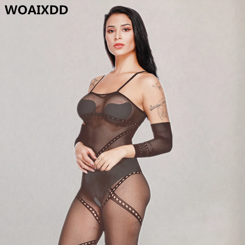 

Сексуальное прозрачное боди с открытой промежностью, женское Эротическое белье-сетка, Тедди, куклы, костюмы, нижнее белье, женские колготки
