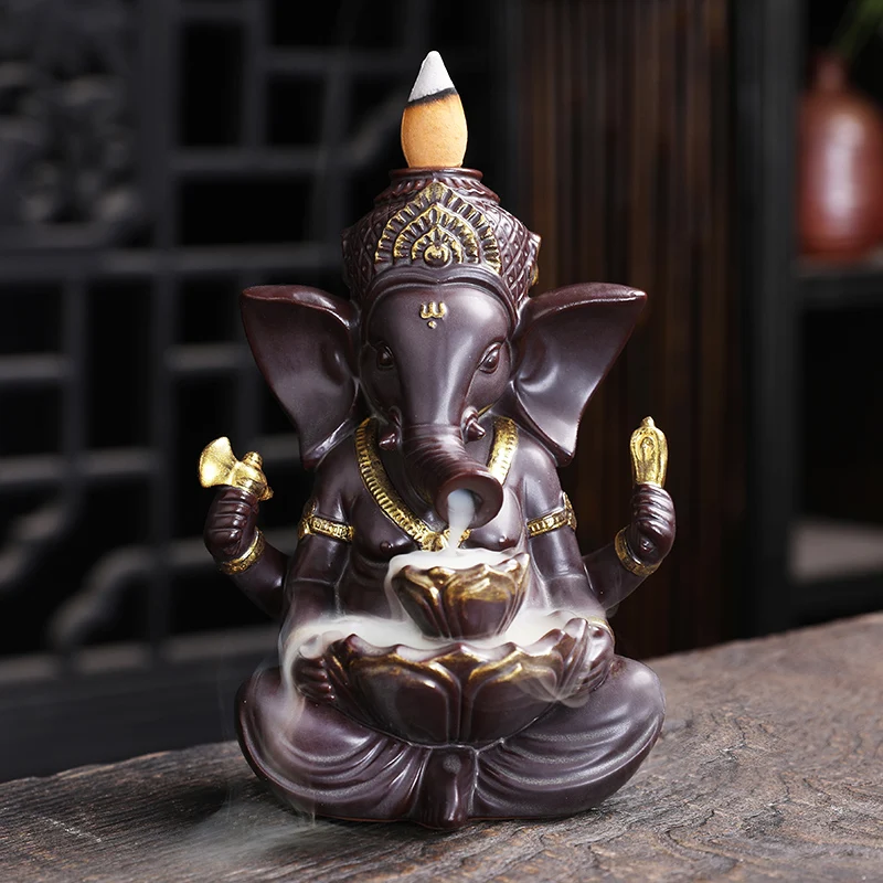 Ganesha горелка для благовоний слон Бог эмблема благоприятный и успех керамический