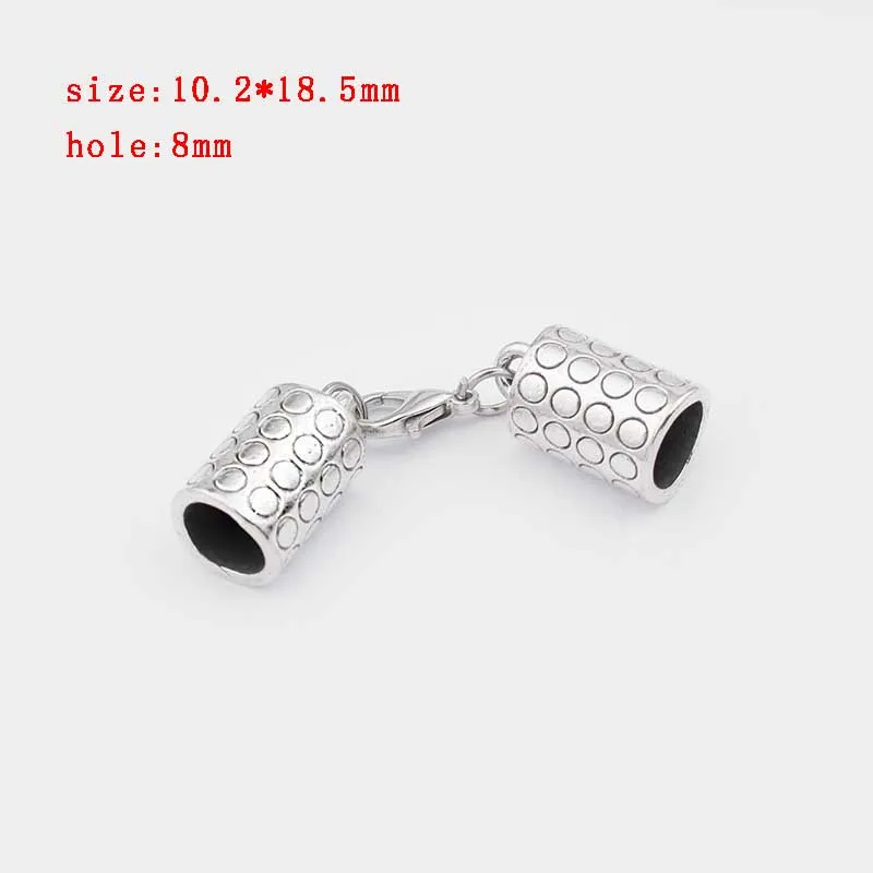 11 5 sets Zinc Alloy Clasp Lobster Clasps Hook End Caps Connectors For 5/6/7/8/10mm Leather Cord Bracelet Necklace Jewelry Making - Цвет: 11