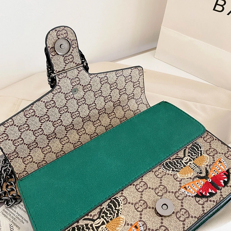

Luxury Brand High-quality Fabric Ladies Lock Handbag 2021 New Fashion Ladies Printed Letter Chain Bag Ladies Luxury Handbags Gg