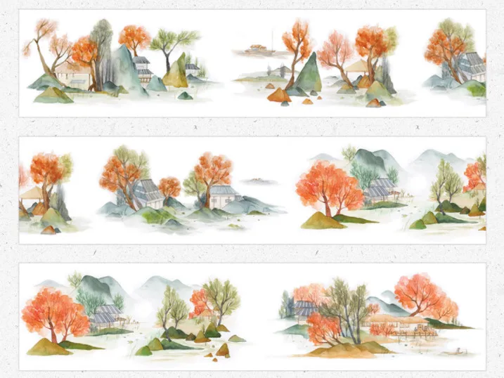 

4.5cmx7m Living Inside The Mountain Ancient Style Landscape Masking Tape