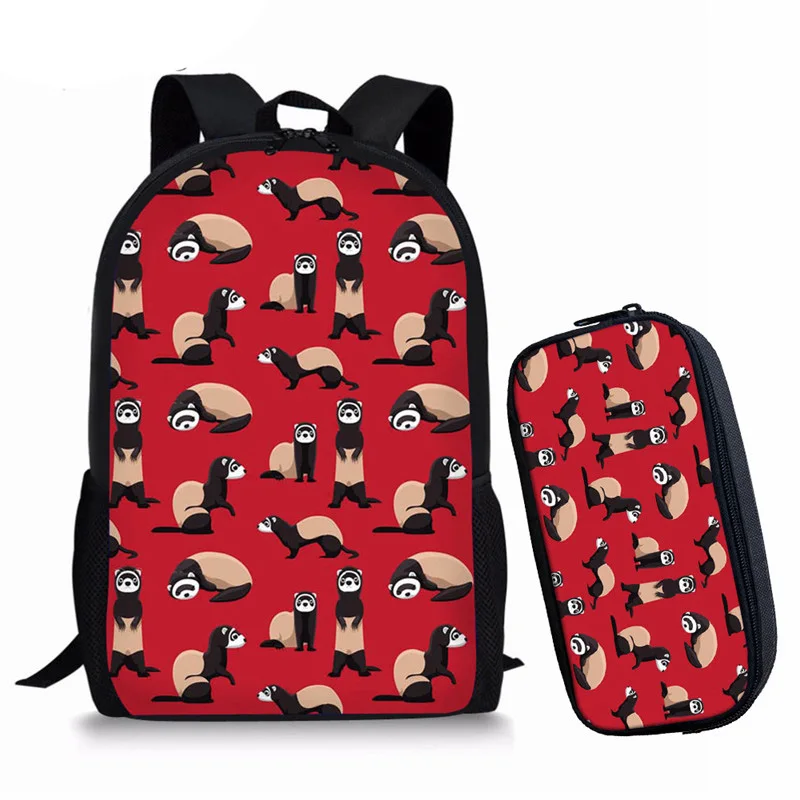 Бесшумный дизайн дерзкий хорьковый школьный молодежный рюкзак сумка для книг