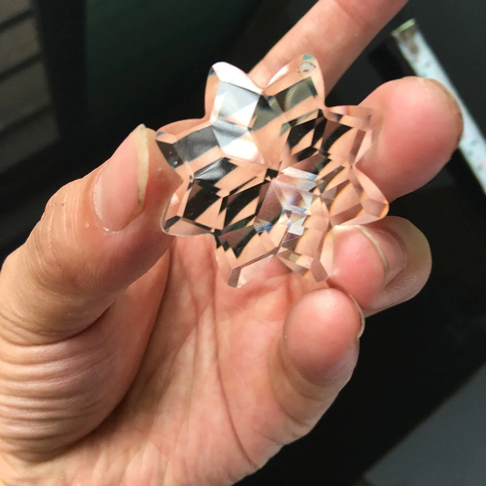 38 мм Хрустальная Призма в виде Маргариток и снежинок подвеска Снежинка Цветочная