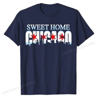 sweet home chicago flag skyline men women kids t shirt cotton printed on tops shirt funny mens tshirts comfortable