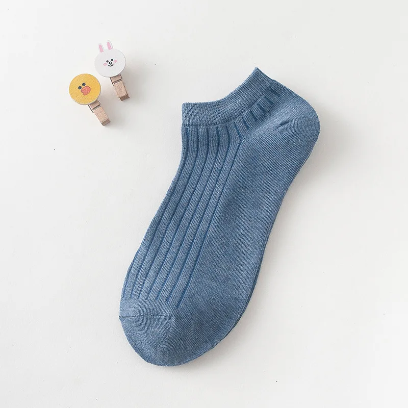 New autumn and winter socks men's solid color socks casual shallow mouth boat socks pure cotton comfortable breathable socks