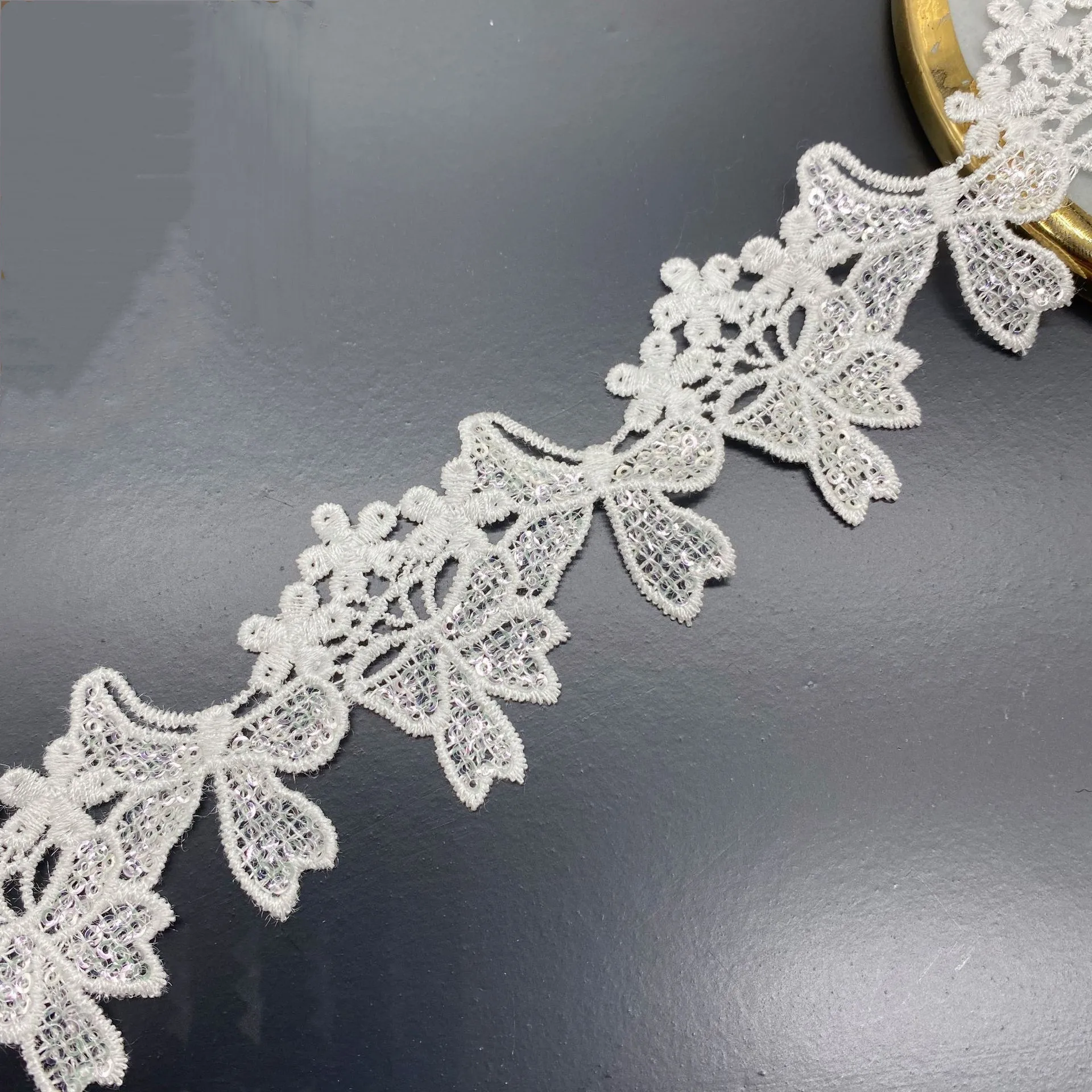 

5 ярдов/партия, кружевная ткань с блестками