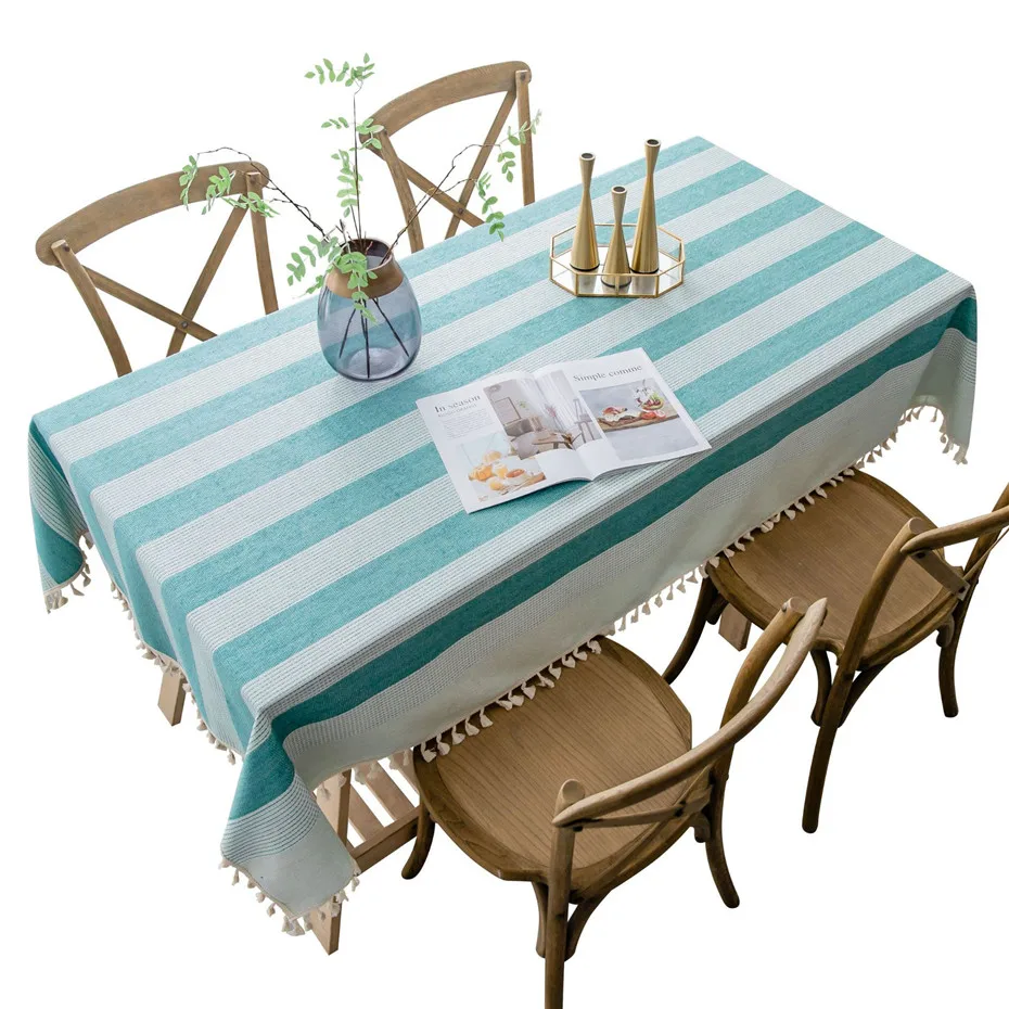 Скатерть для стола в полоску из искусственного скатерть мешковины обеденного